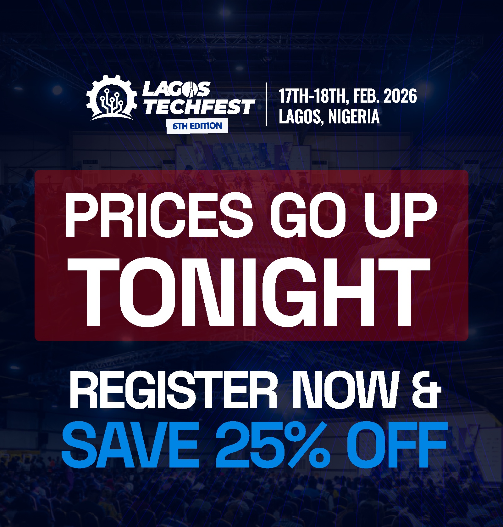 Prices going up tonight - Register now and save 50% off